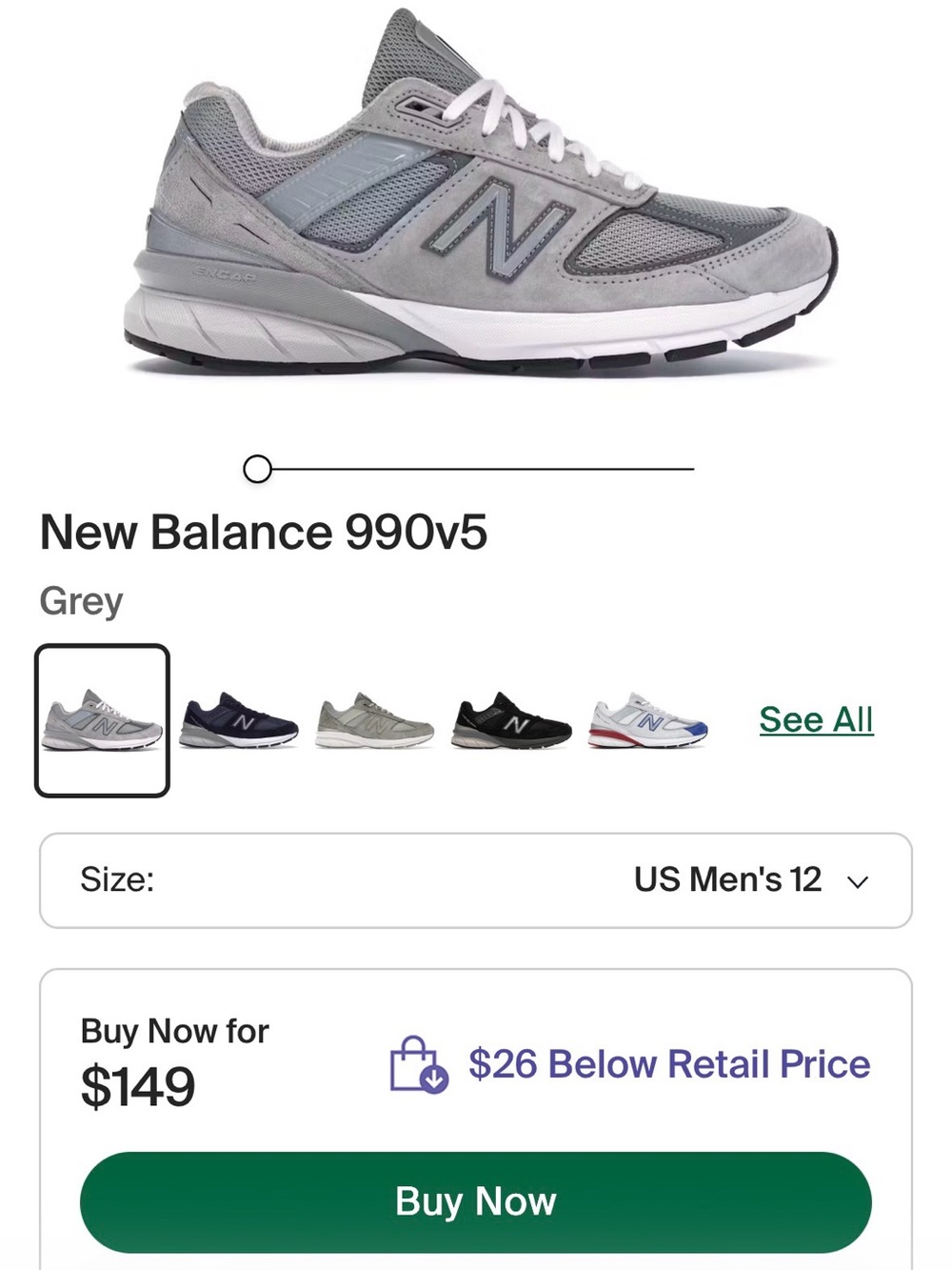 New Balance 990v5 mens 8.5 or womens 10